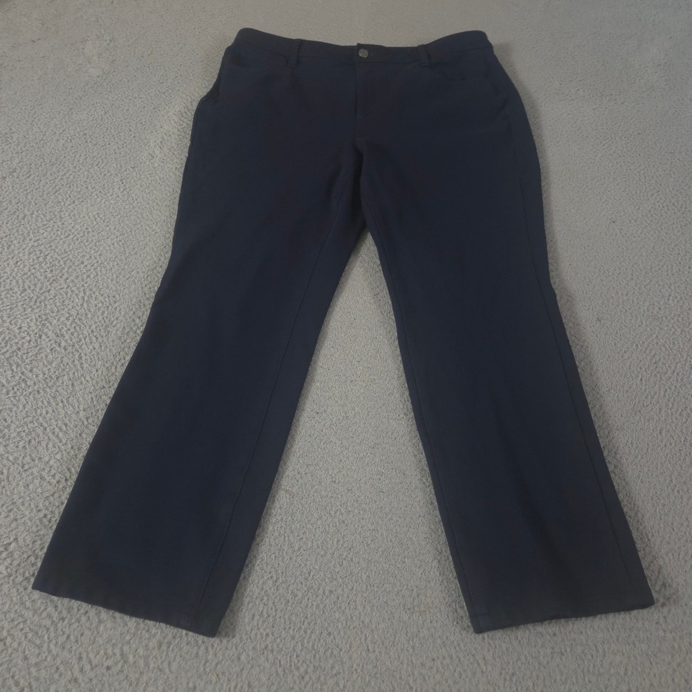 Talbots Pants Womens 16W Navy Soho 5-Pocket Straight Leg Stretch Career Workwear